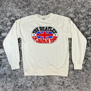 The Beatles In Japan 1966 Pullover Sweatshirt Cream Crewneck Apple Corps sz S